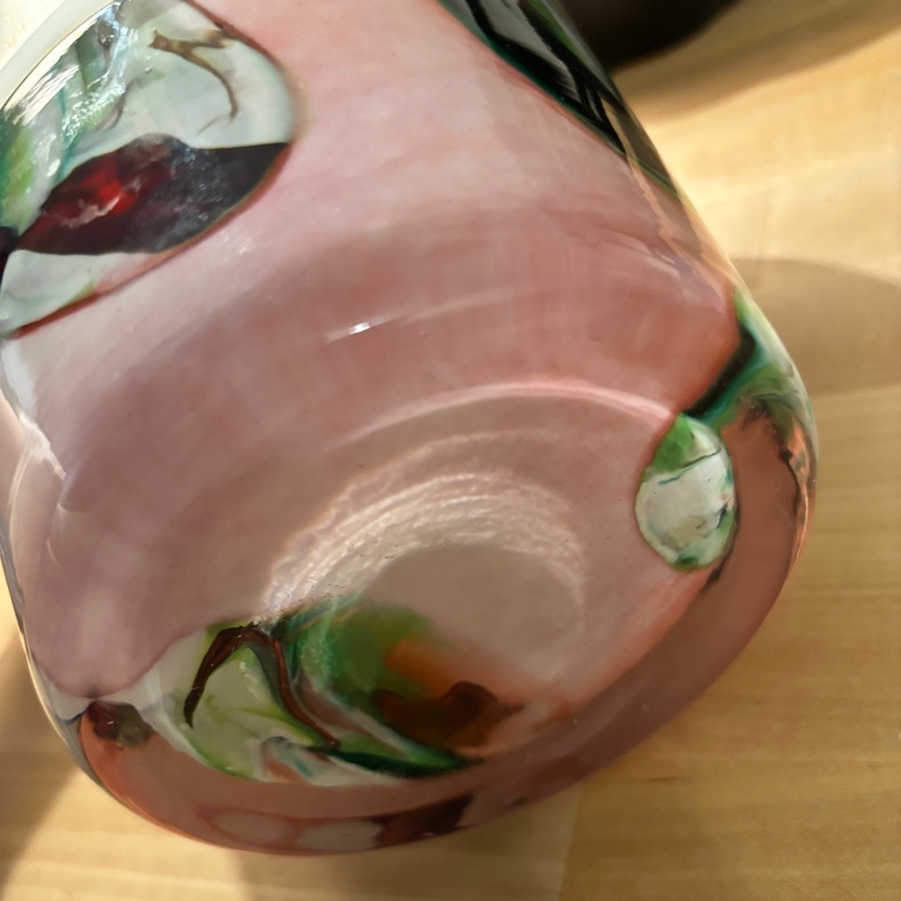 Baobab Jukurrpa Oceania Scented Candle 16 Max 6.25” Pink Hand Blown Glass 4 Wick - Picture 5 of 5